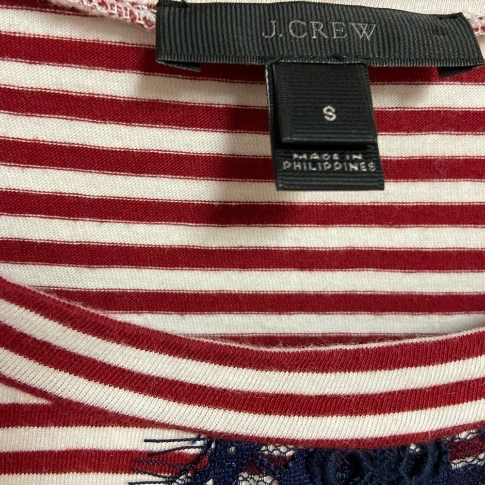 J. Crew red, white stripe long-sleeve jersey, Small - Picture 7 of 10
